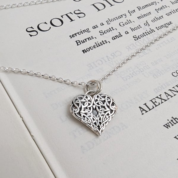 Recycled Sterling Silver Celtic Heart Pendant