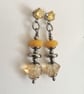Yellow gemstone beaded earrings cubic zirconia,citrine & jade  - Image 1
