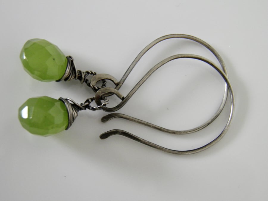 Vesuvianite Green Chalcedony Earrings