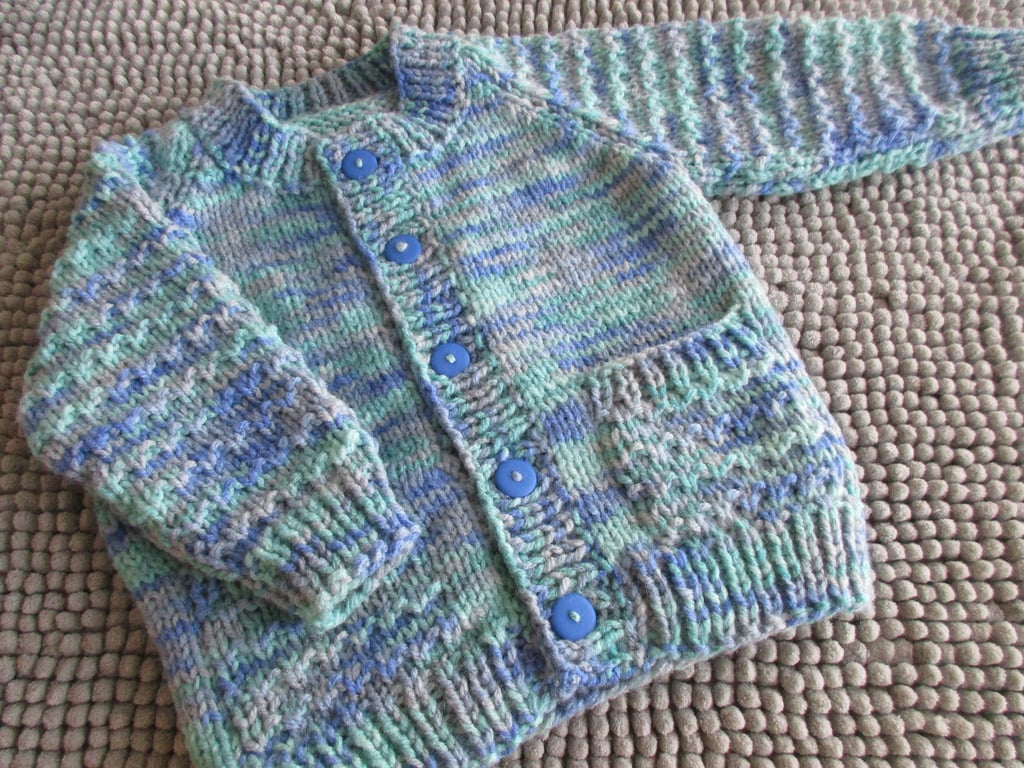 18" Multi Aran Cardigan with Pockets
