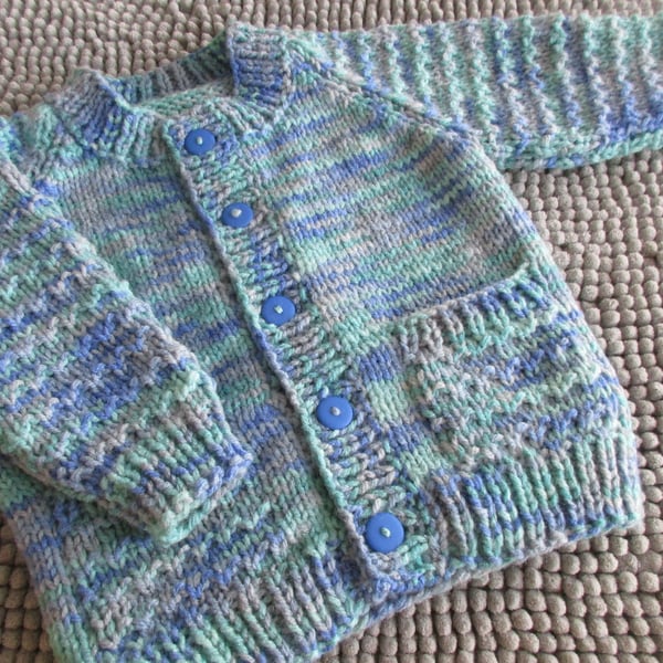 18" Multi Aran Cardigan with Pockets