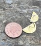 Brass Half Moon Dangle Earrings - Image 3