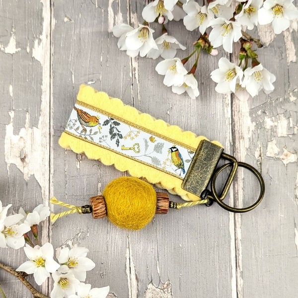 A Ribbon and Felt Keyring