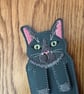 Cat bookmark. Embroidered kitty page keeper by Fidditchdesigns.