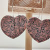 Leopard print heart polymerclay hoop earrings