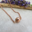Rose Gold Woven Ball Necklace
