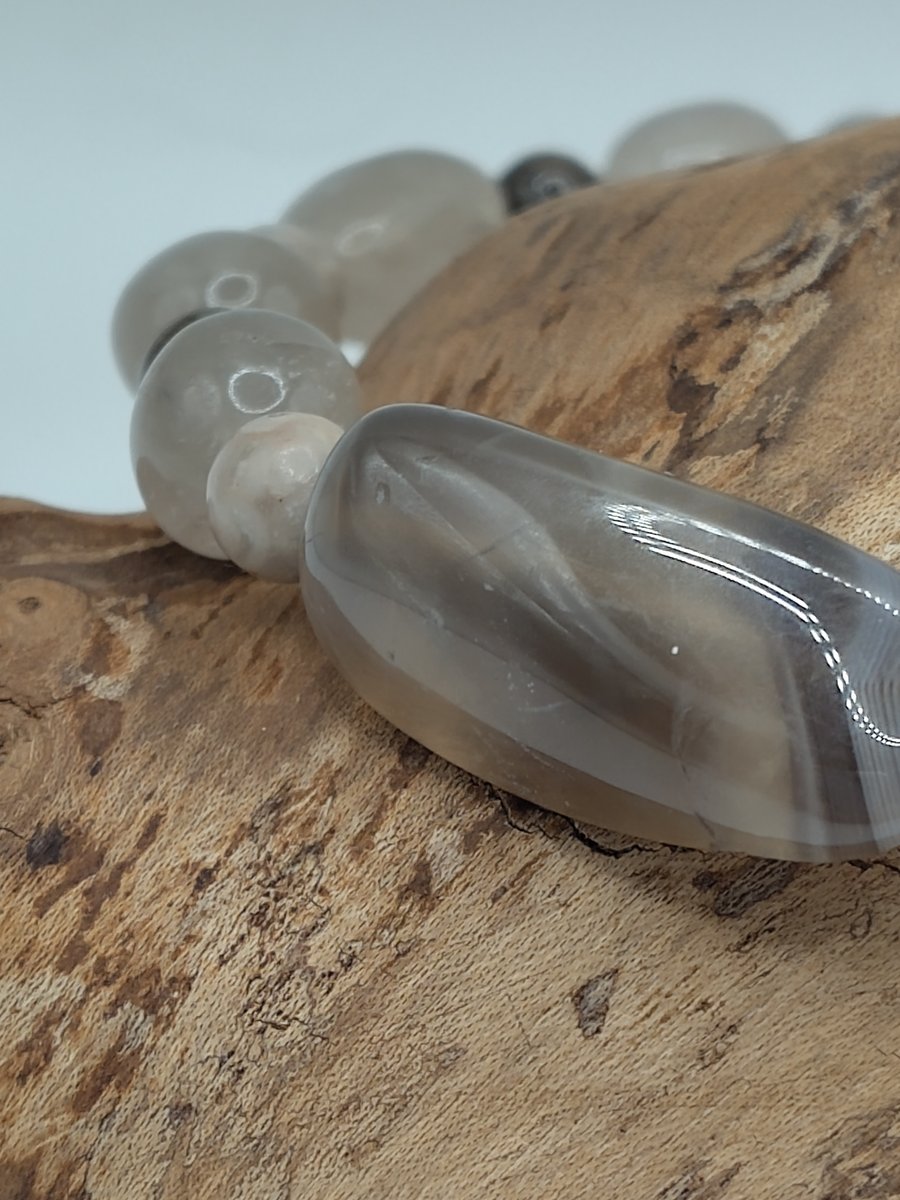 Golden Rulite Quartz, Brown Snowflake Obsidian, Maifamite, Grey Banded Agate