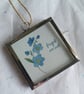 Handpainted Watercolour Forget-me-Not Flowers in a Miniature Silver Frame - Image 2