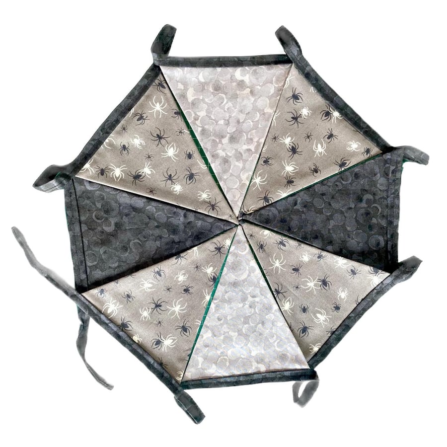 Glow in the Dark Spider Halloween Fabric Bunting (approx 2 metres)
