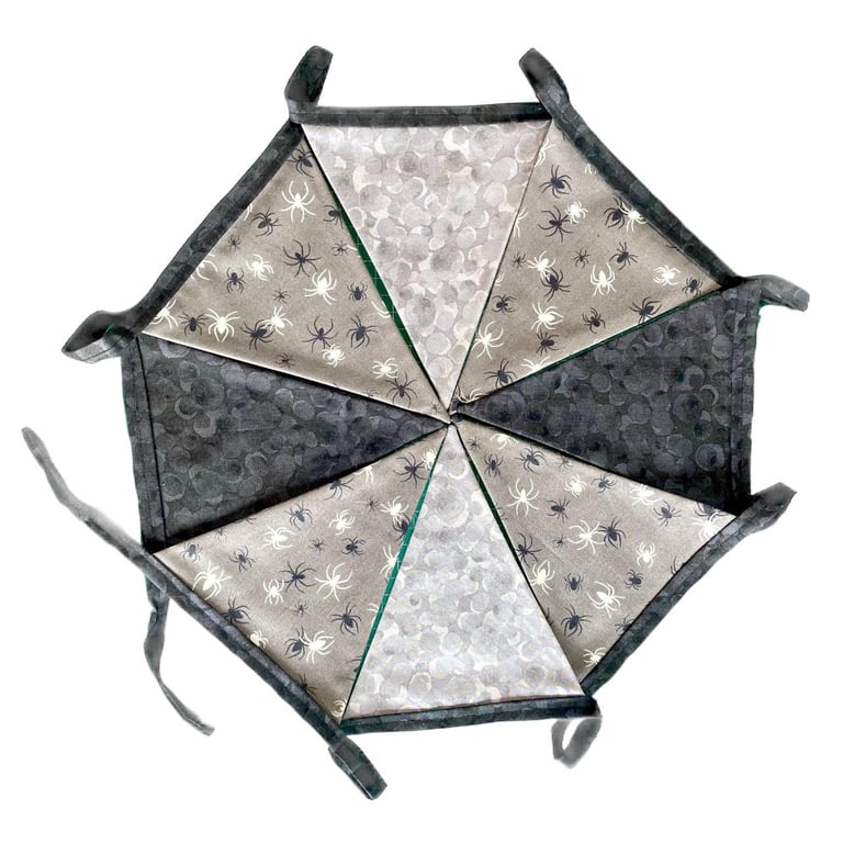 Glow in the Dark Spider Halloween Fabric Bunting (approx 2 metres)