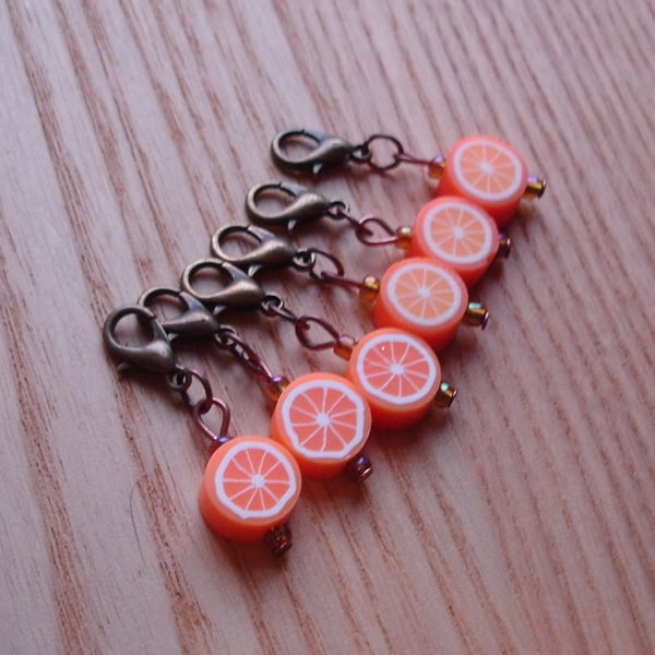 Cute Orange Crochet Stitch Markers