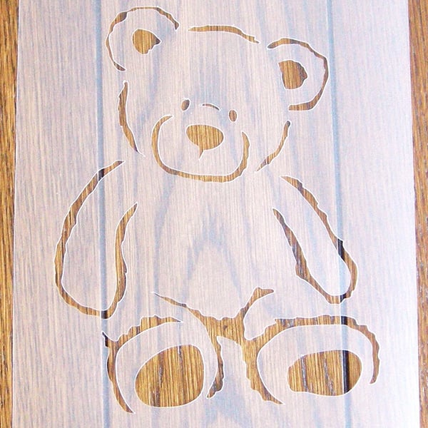 A5 Teddy Bear Stencil Mask Reusable PP Sheet for Arts & Crafts, DIY