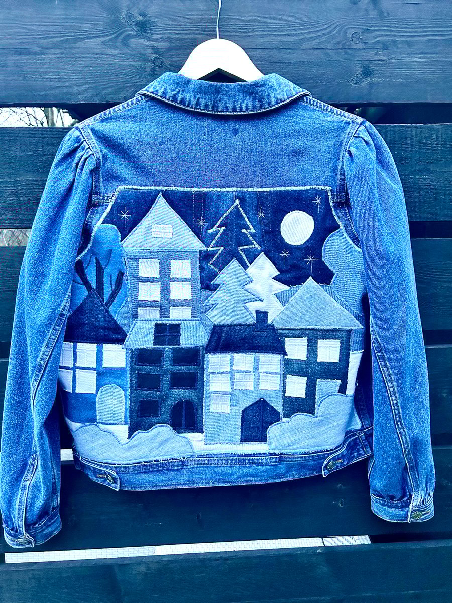 Women’s appliqué denim jacket - Size 12-14