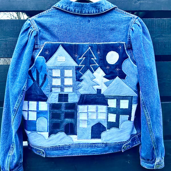 Women’s appliqué denim jacket - Size 12-14