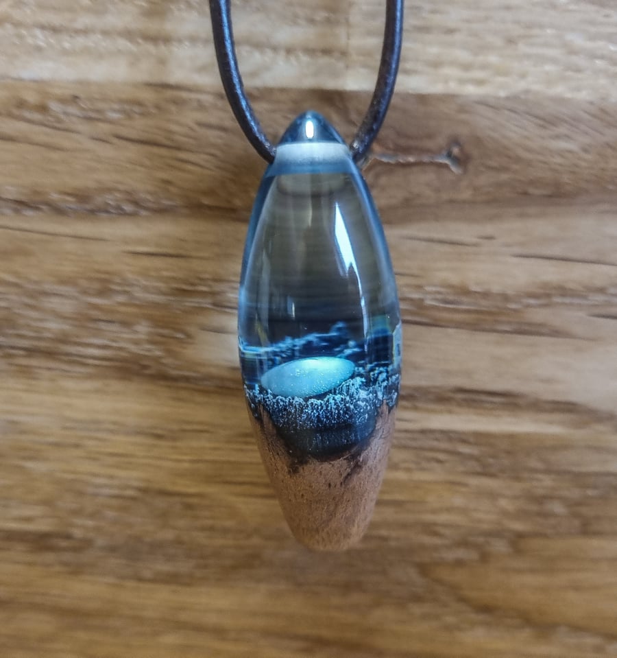 UFO Crash Pendant in Black Currant 