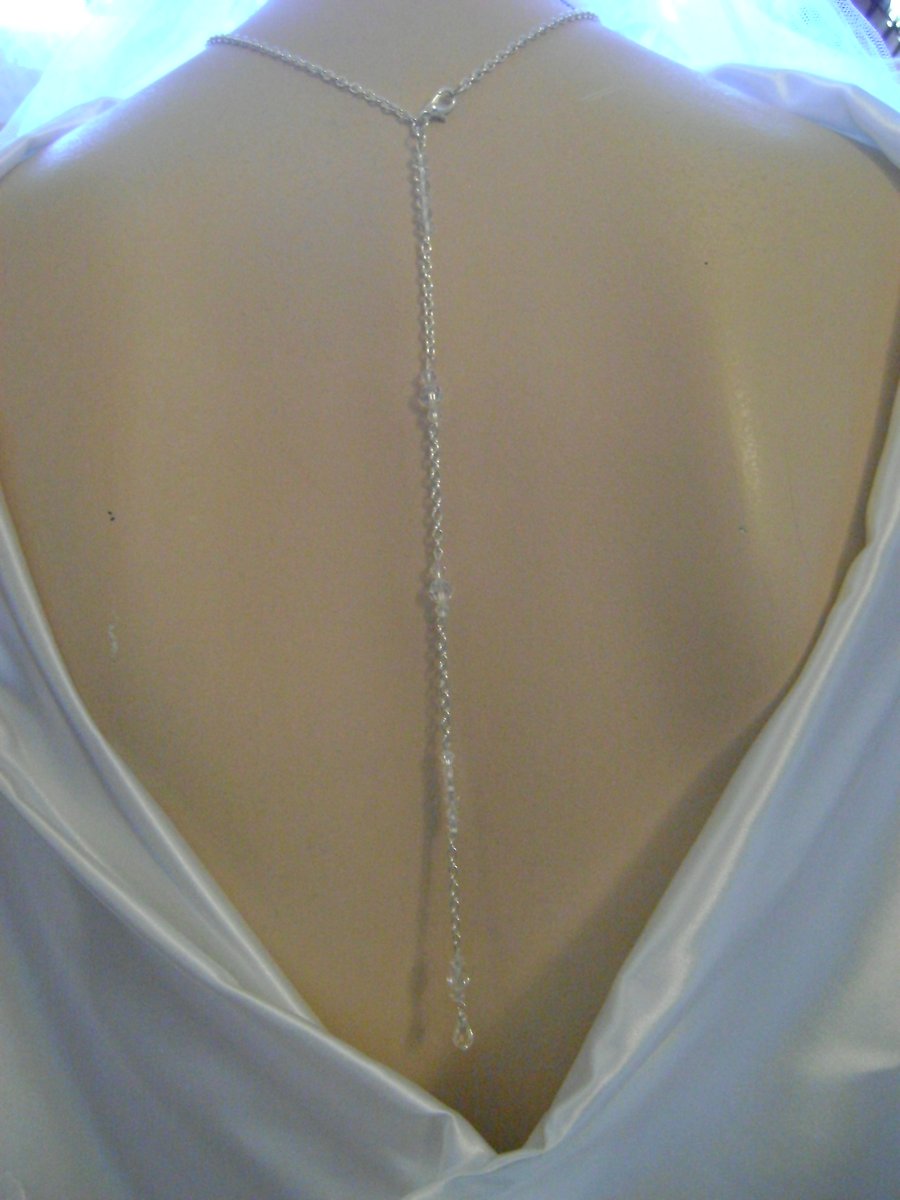 Clear Crystal Backdrop Bridal Necklace