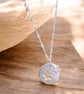 Handmade Wandering Star Necklace in Fine Silver with sterling silver chain