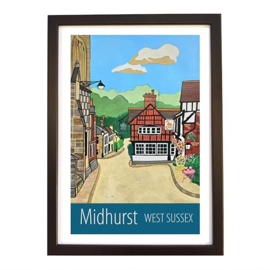 Midhurst Sussex travel poster print by Susie West