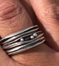 Chunky Silver Stack ring, freeform stack ring, sterling silver stack ring, waves - Image 4