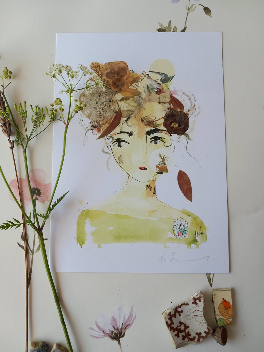 A5 prints stylised portrait of young girl' stella'