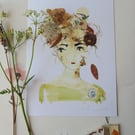A5 prints stylised portrait of young girl' stella'