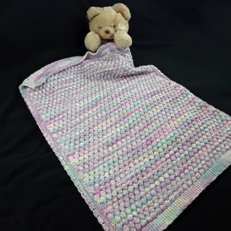 Hand Knitted Baby Blanket, Pram Blanket, New Arrival, Seconds Sunday