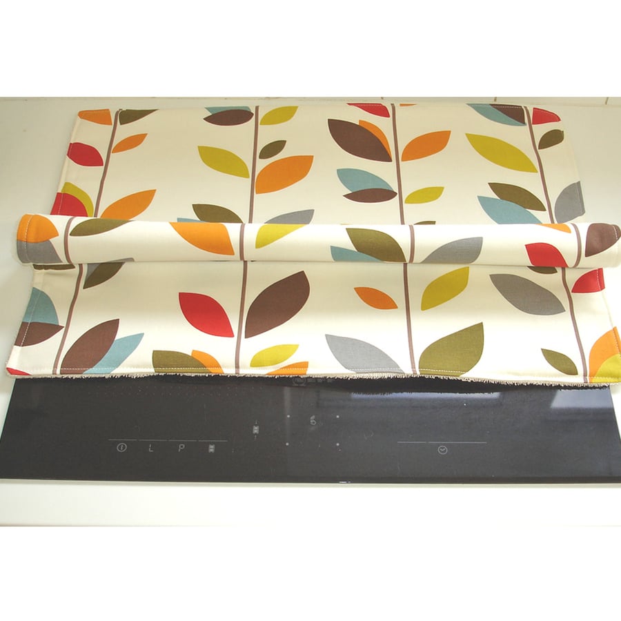 Induction Hob Cover 24" x 22" Electric Oven Red Orange Kitchen Surface Saver Mat