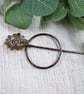 Copper and Sterling Silver Flower Shawl Pin - Image 5