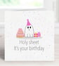 Spooky Ghost Birthday Card, Funny Pun Ghost Greeting Card.