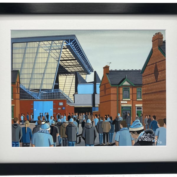 Manchester City, Maine Road, High Quality Framed Football Art Print.
