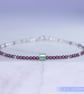 Bracelet dainty sterling silver & Swarovski glass pearl symmetric pattern  - Image 3