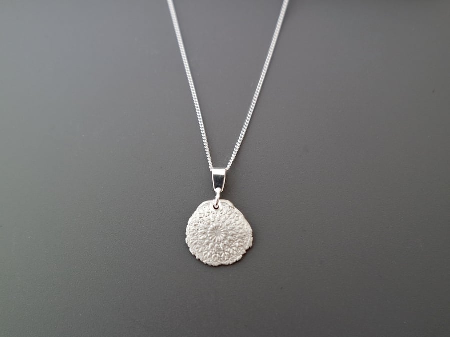 Fine silver necklace mandala