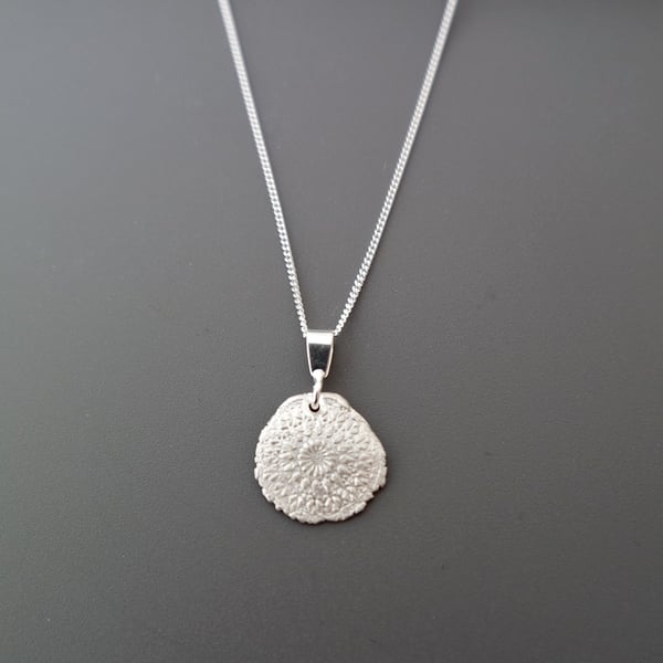 Fine silver necklace mandala