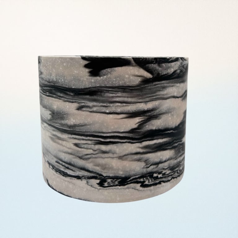 Large White and Grey Marble Effect Plant Pot (lpp19)