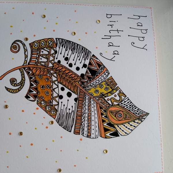 Fabulous feather birthday card