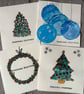 4 pack of hand painted Christmas cards
