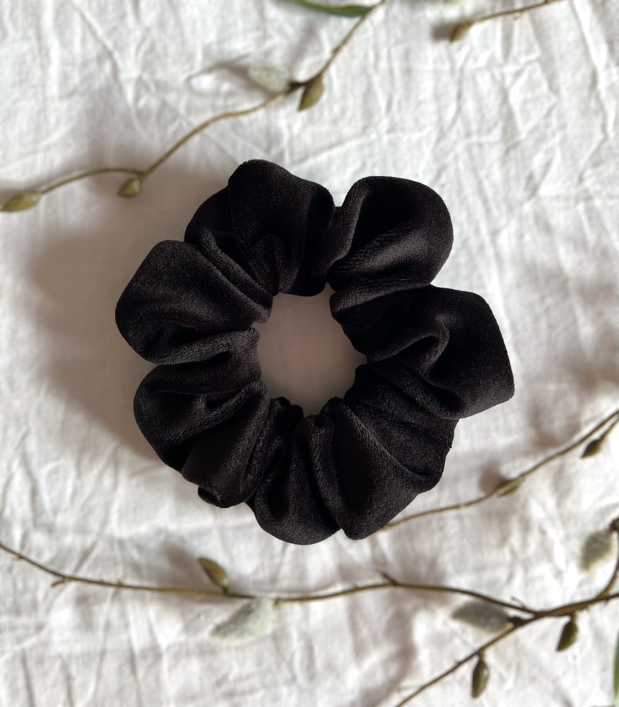 Black Velour Scrunchie