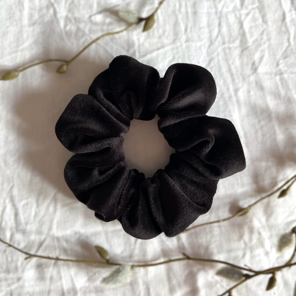 Black Velour Scrunchie