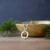 Silver Ring Necklace with Peridot Gemstone