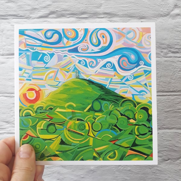 Glastonbury Tor Birthday, Easter or Fathers Day Card