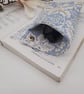 Handmade blue and white foliage leaf print glasses case.  - Image 3