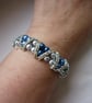 RICH BLUE, ROYAL BLUE AND SILVER RHINESTONE BRACELET.  930 - Image 4