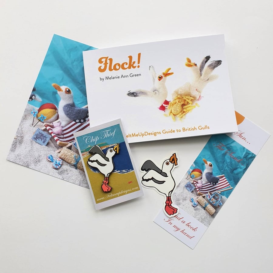 Seagull Book Gift Set Flock Feltmeupdesigns A Guide to British Gulls Book