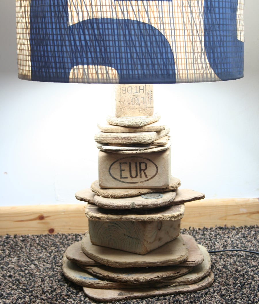 Driftwood Table Lamp,BASE ONLY 43 cm tall to top of base, Drift Wood Cornwall UK