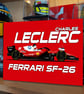 Charles Leclerc 2026 SF26 F1 Metal Sign F1 Gift