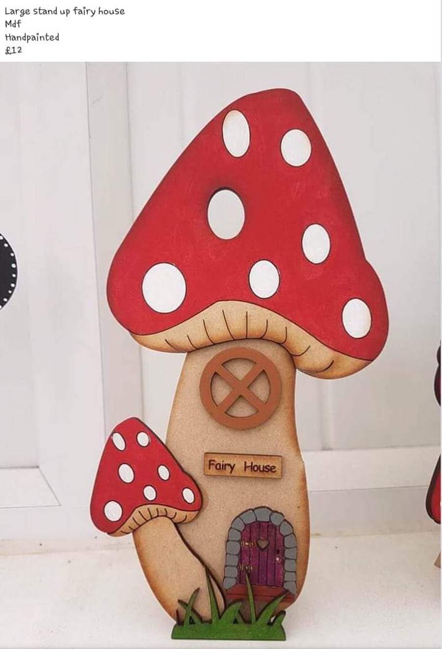 Stand up wooden fairy house