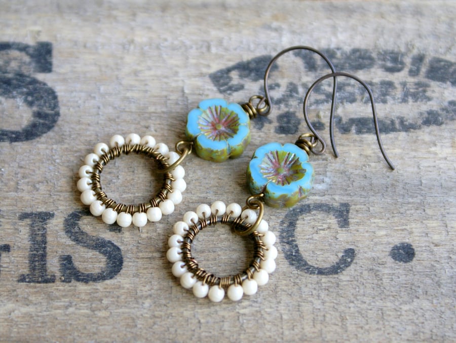 Boho Style Wire Wrapped Earrings