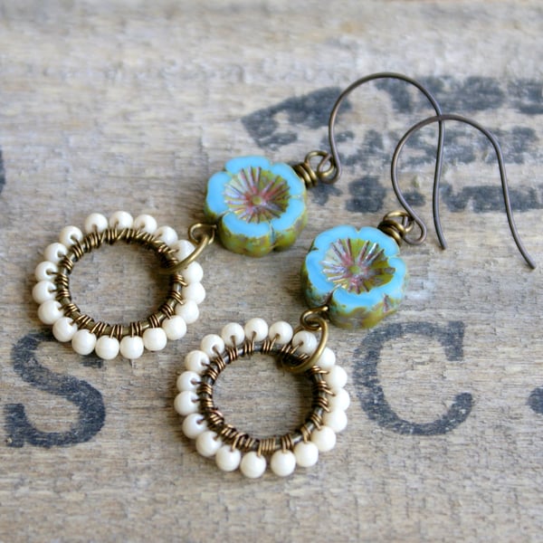 Boho Style Wire Wrapped Earrings