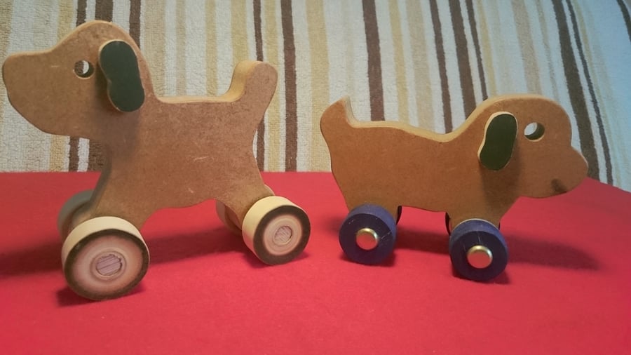 Push-along Dogs (40) Wooden Handmade  