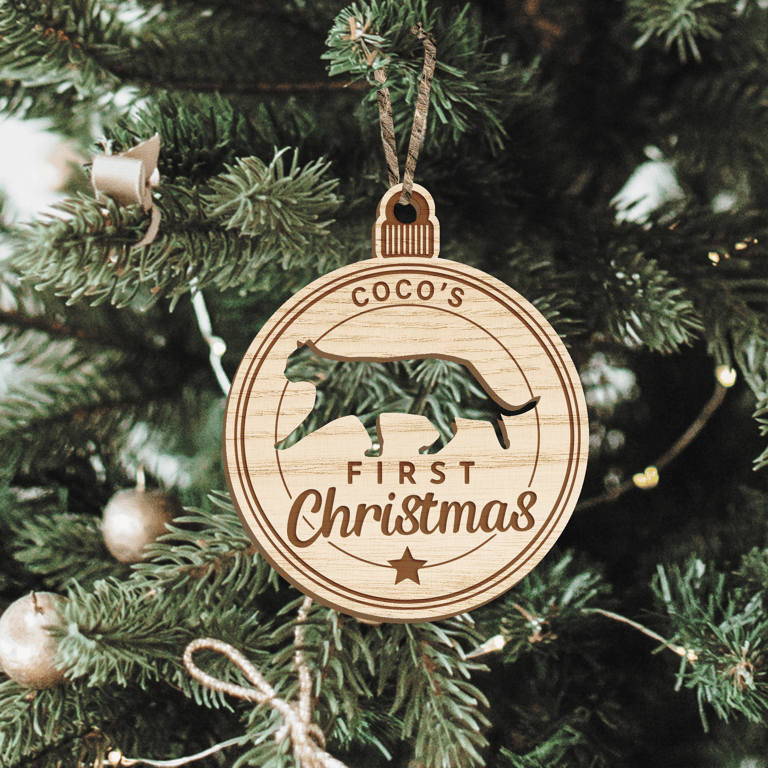 Meowy Christmas Bauble - Cat Themed Xmas Decor Gift, Personalised Name, Cat Gift